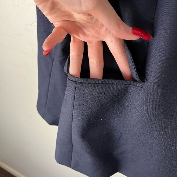 J. Crew 1035 VITALE BARBERIS CANONICO Wool Blend Blazer Navy Blue Size 6 - Picture 5 of 8